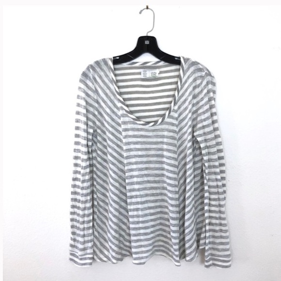 ANTHROPOLOGIE SATURDAY SUNDAY GREY STRIPE TOP SZ S - Picture 3 of 5